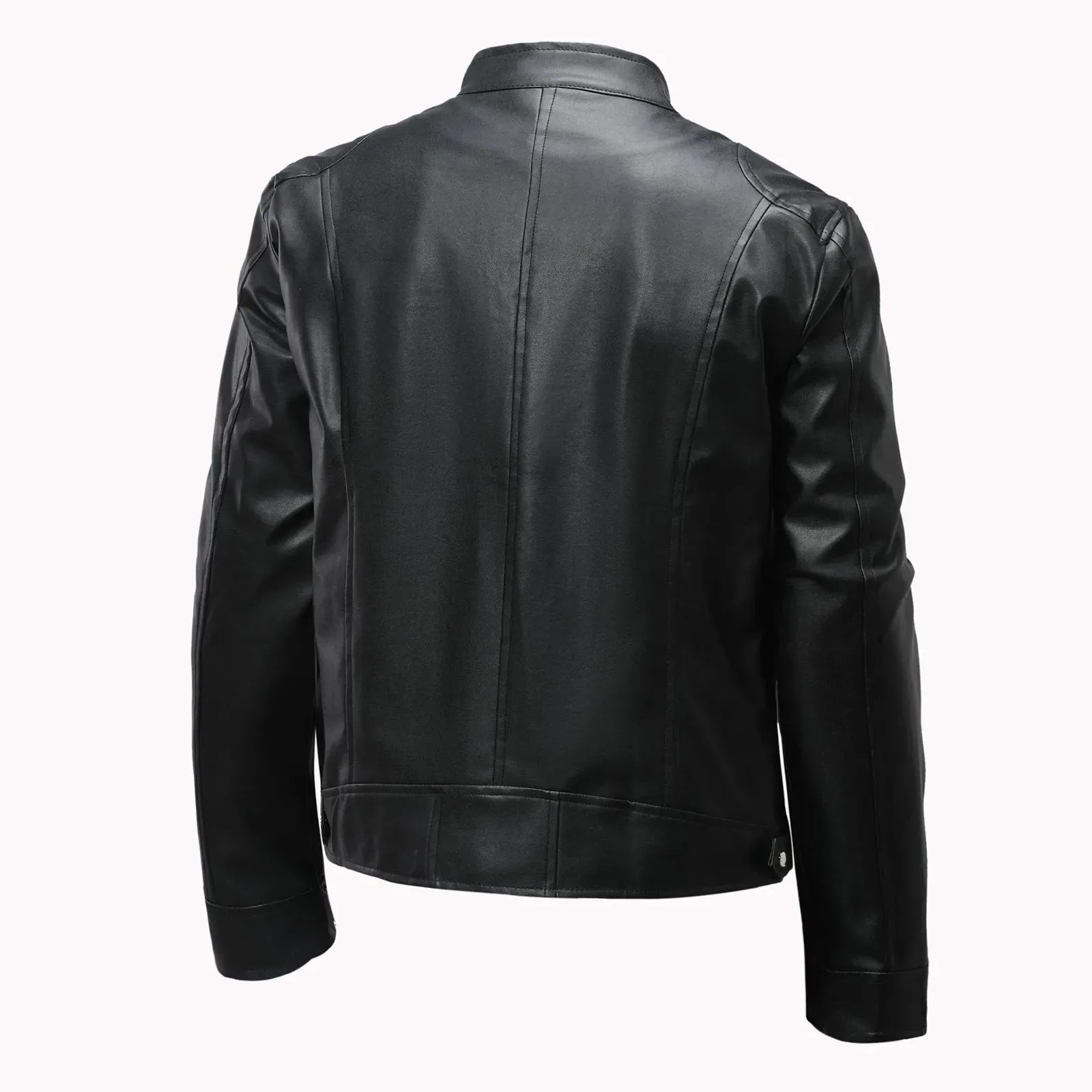 Winter Men's Clothing Motorcycle Leather Jacket Men's Teenagers Stand Collar Punk Leather Coat Men Punk