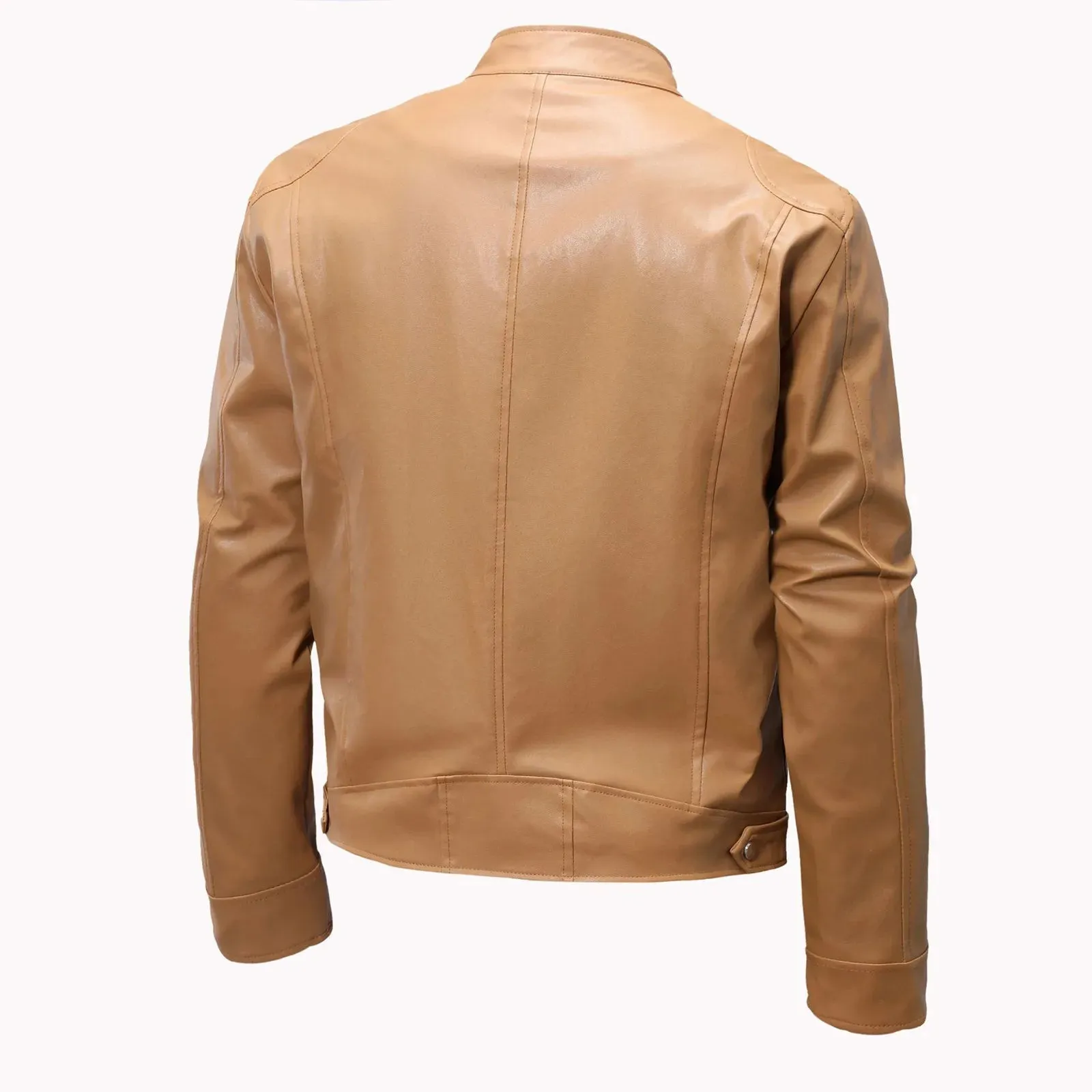 Winter Men's Clothing Motorcycle Leather Jacket Men's Teenagers Stand Collar Punk Leather Coat Men Punk