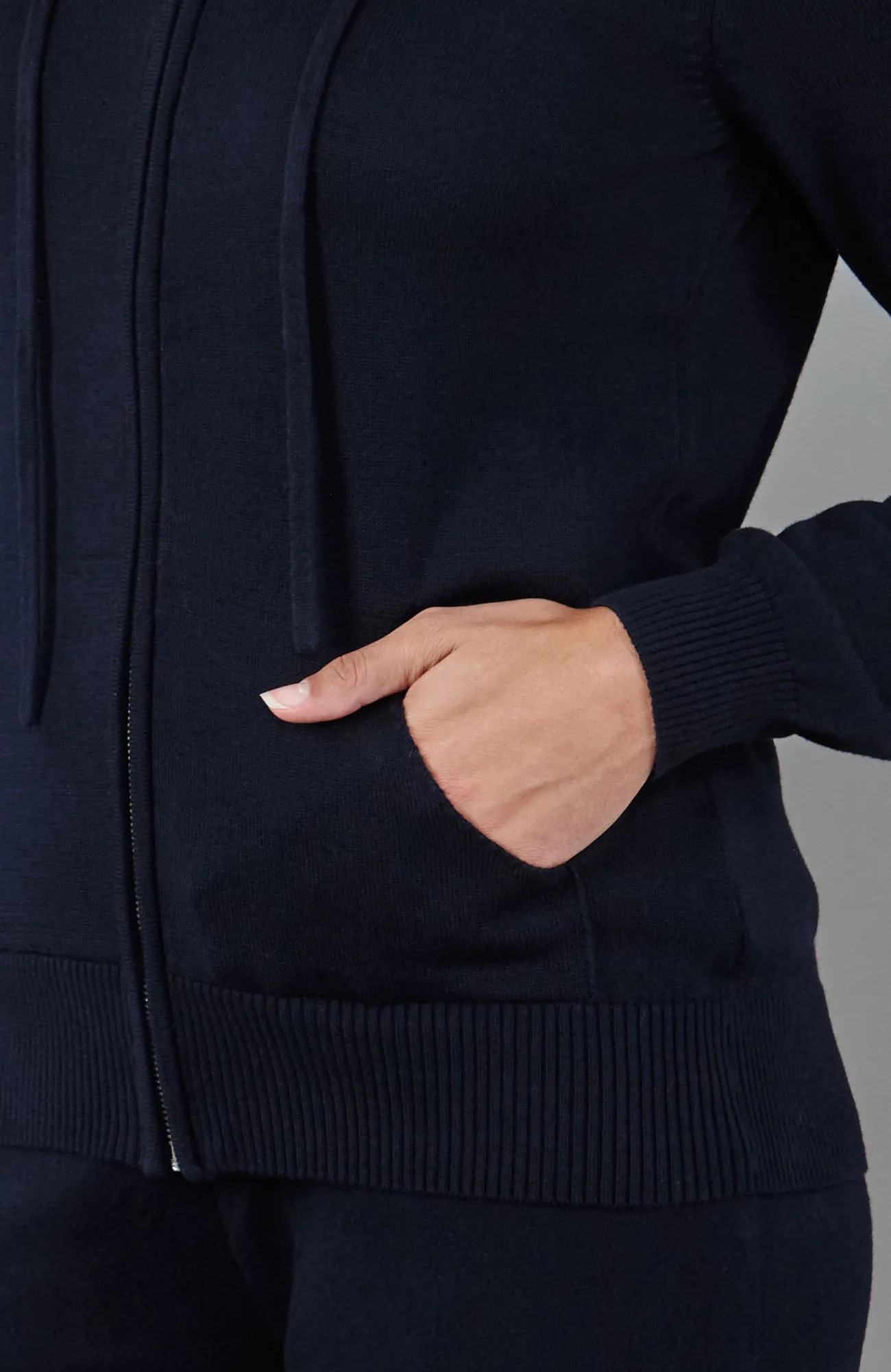 Womens 100% Cotton Zip Through Hoodie
