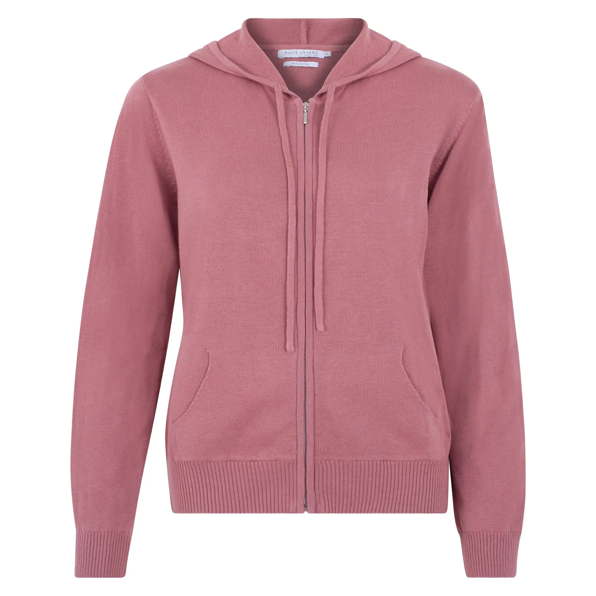 Womens 100% Cotton Zip Through Hoodie
