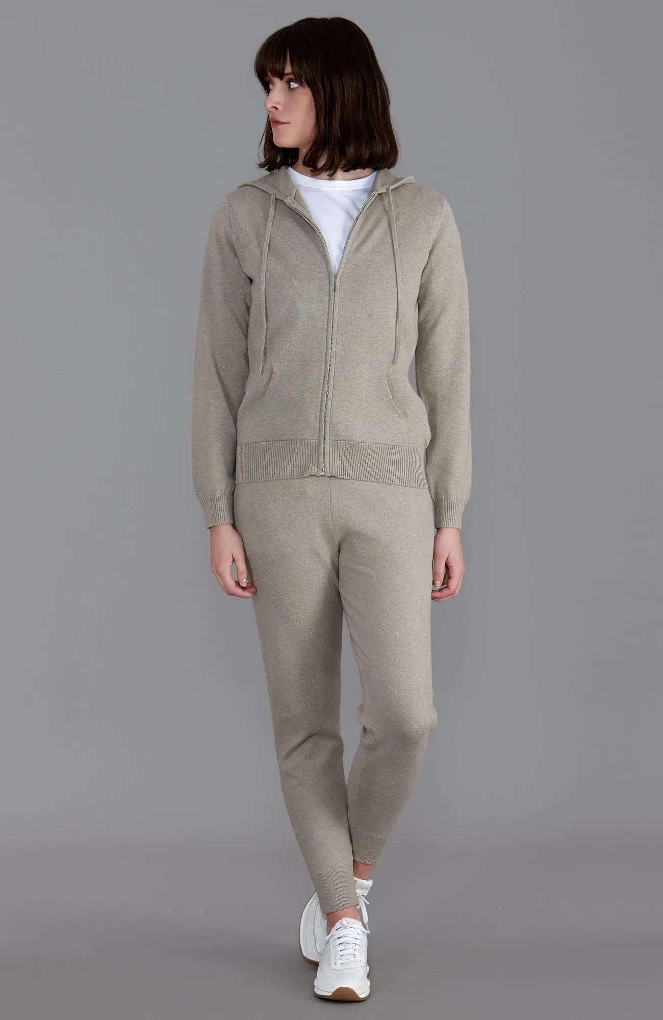 Womens 100% Cotton Zip Through Hoodie