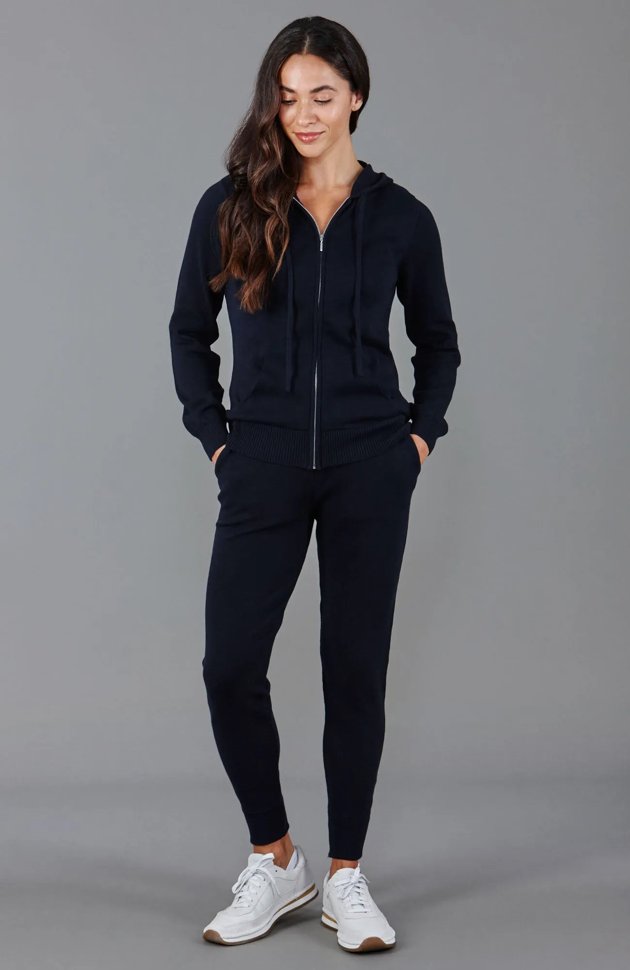 Womens 100% Cotton Zip Through Hoodie