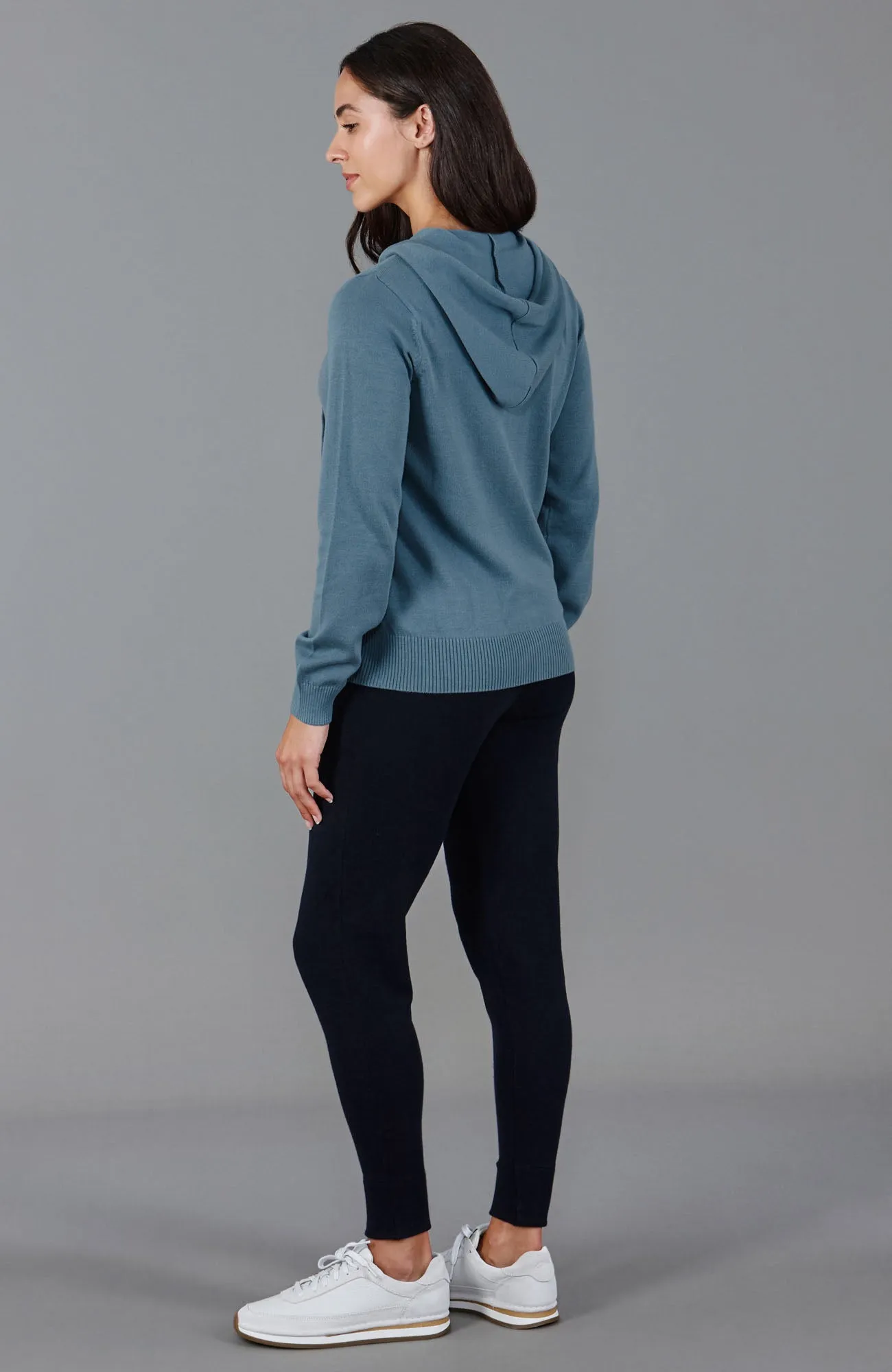 Womens 100% Cotton Zip Through Hoodie