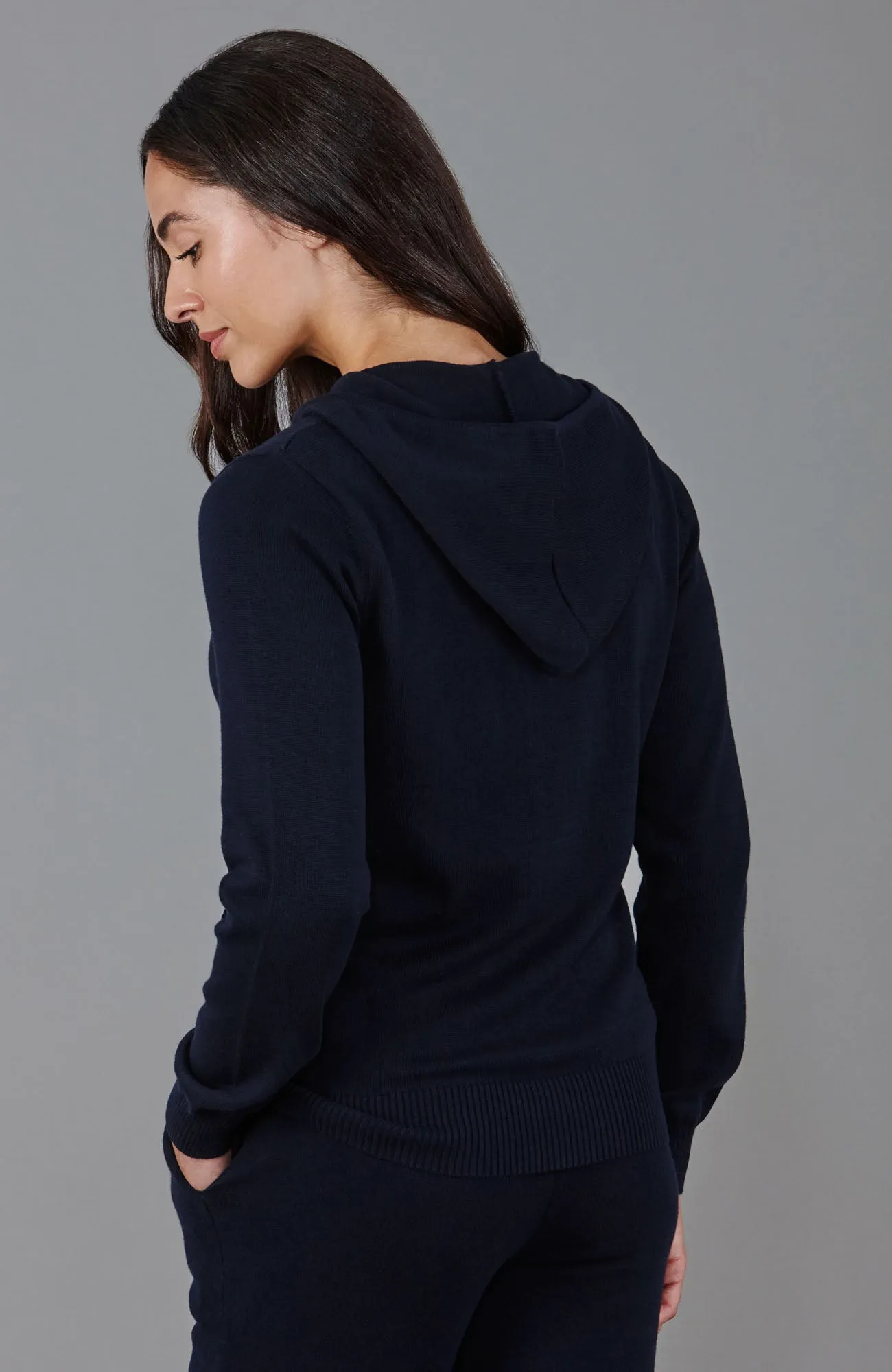 Womens 100% Cotton Zip Through Hoodie