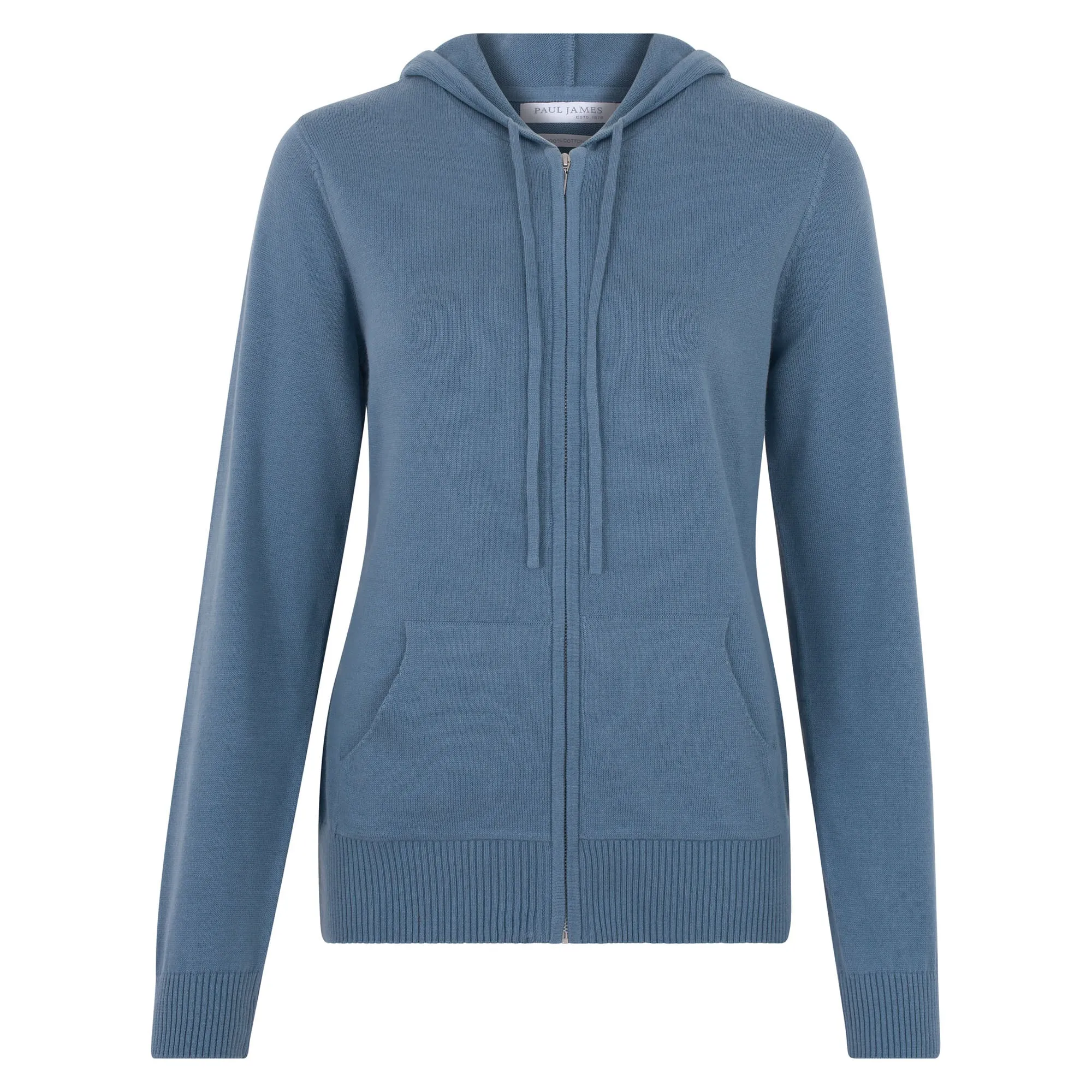 Womens 100% Cotton Zip Through Hoodie