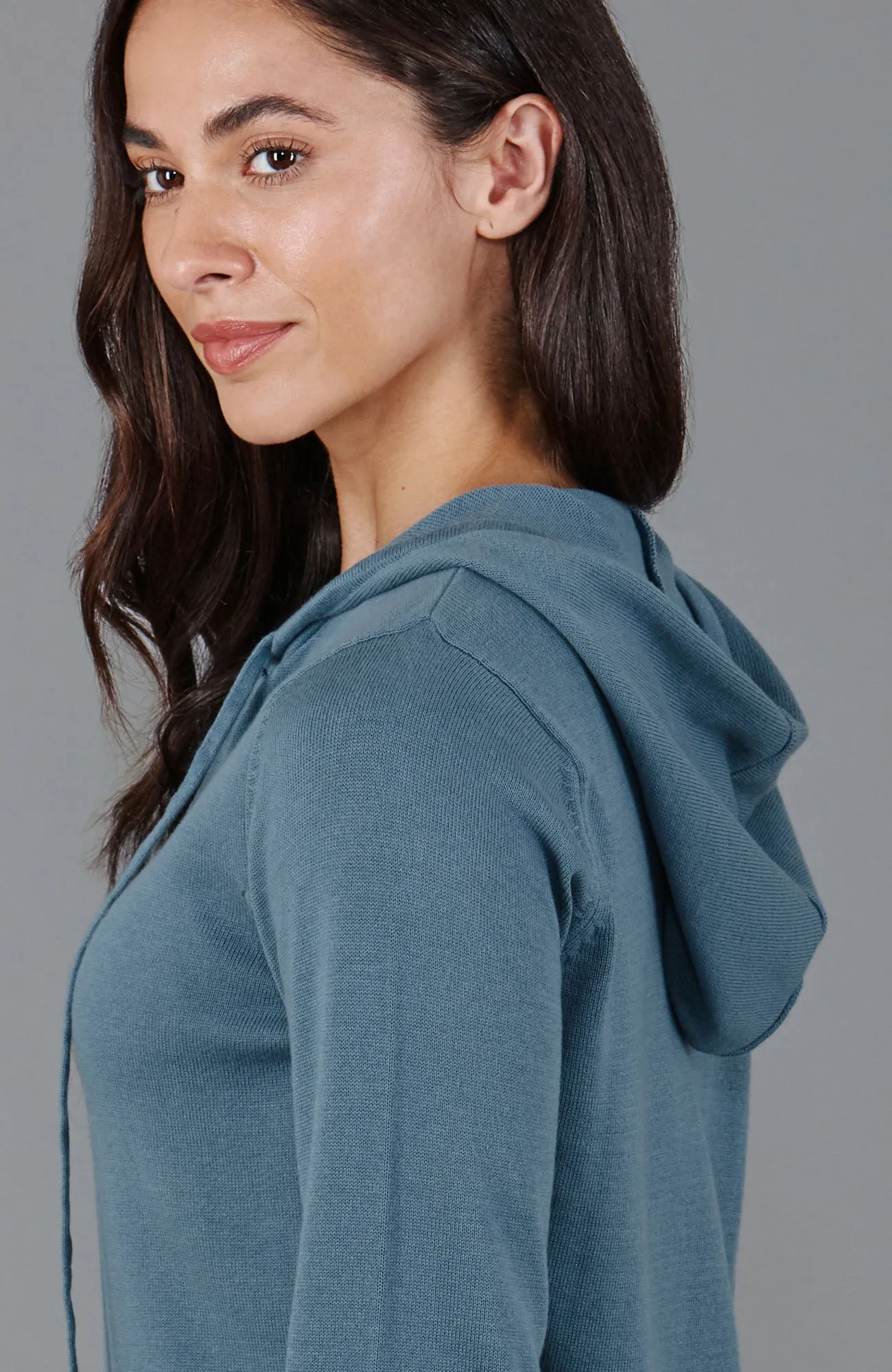 Womens 100% Cotton Zip Through Hoodie