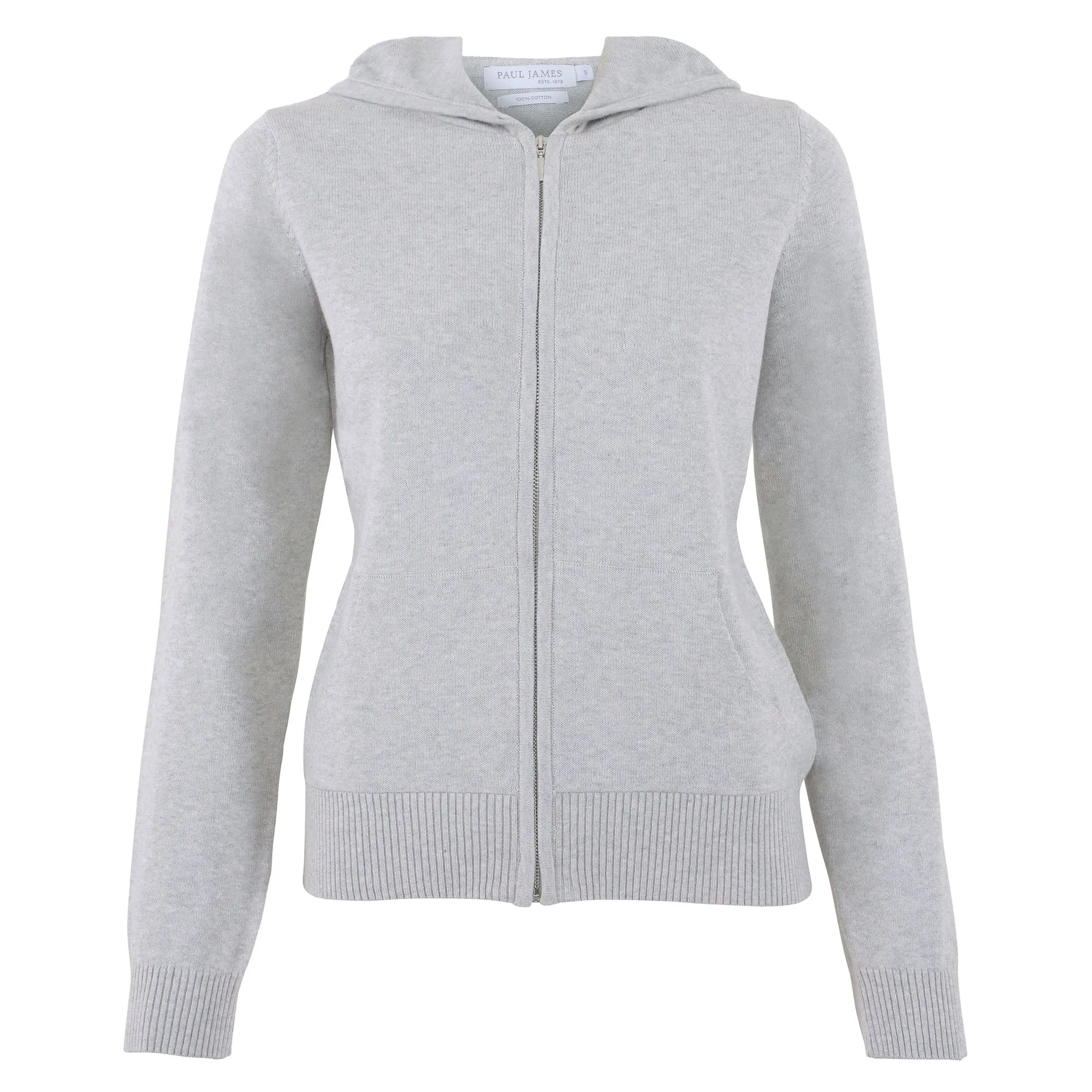 Womens 100% Cotton Zip Through Hoodie